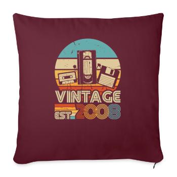 Perspective d’anniversaire 2008 - Housse de coussin décorative 45 x 45 cm - bordeaux - Devant