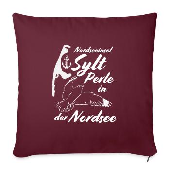 Perle de Sylt en mer du Nord - Housse de coussin décorative 45 x 45 cm - bordeaux - Devant