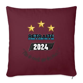 ENFIN LA RETRAITE - Housse de coussin décorative 45 x 45 cm - bordeaux - Devant