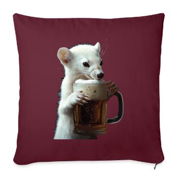 Hermelin - Sofakissenbezug 45 x 45 cm - Burgunderrot - Vorne