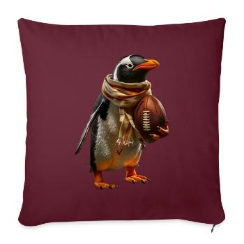 Pinguin - Sofakissenbezug 45 x 45 cm - Burgunderrot - Vorne