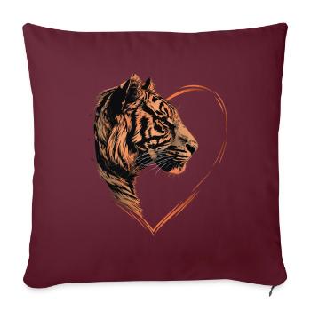 Tigre - Housse de coussin décorative 45 x 45 cm - bordeaux - Devant