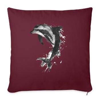 Delphin - Sofakissenbezug 45 x 45 cm - Burgunderrot - Vorne