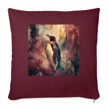 Pinguin - Sofakissenbezug 45 x 45 cm - Burgunderrot - Vorne