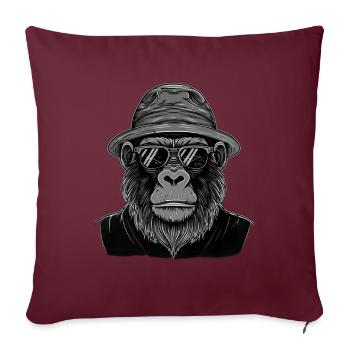 Gorille - Housse de coussin décorative 45 x 45 cm - bordeaux - Devant