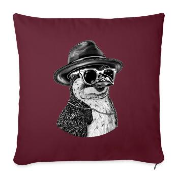 Pinguin - Sofakissenbezug 45 x 45 cm - Burgunderrot - Vorne