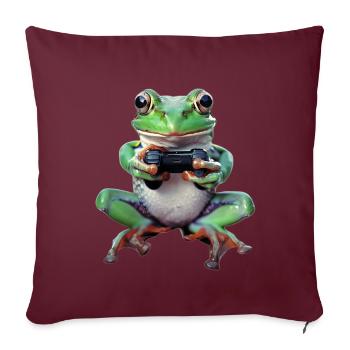 Frosch - Sofakissenbezug 45 x 45 cm - Burgunderrot - Vorne