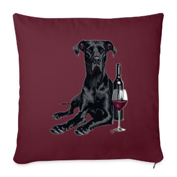 Dogue allemand - Housse de coussin décorative 45 x 45 cm - bordeaux - Devant