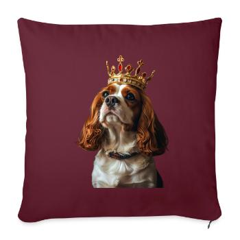 Cavalier King Charles Spaniel - Sofakissenbezug 45 x 45 cm - Burgunderrot - Vorne