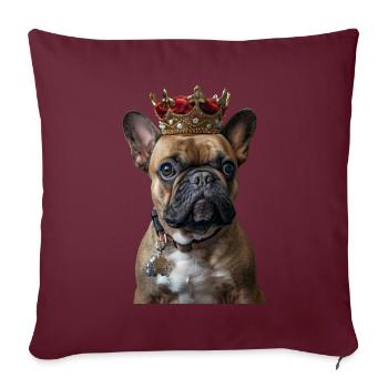 Bouledogue français - Housse de coussin décorative 45 x 45 cm - bordeaux - Devant