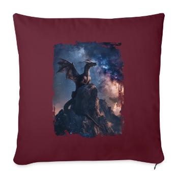 Drachen - Sofakissenbezug 45 x 45 cm - Burgunderrot - Vorne