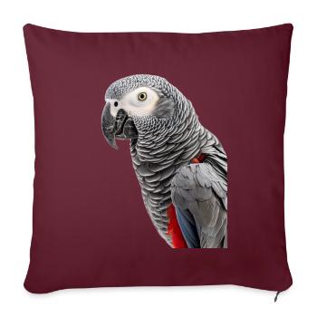 Afrikanisches Grau - Sofakissenbezug 45 x 45 cm - Burgunderrot - Vorne