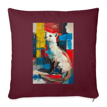 Hermelin - Sofakissenbezug 45 x 45 cm - Burgunderrot - Vorne