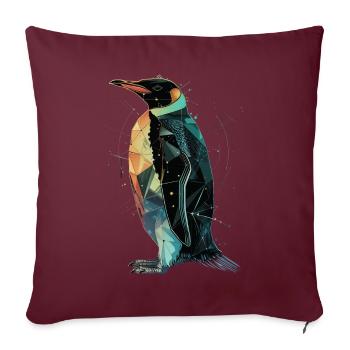 Pinguin - Sofakissenbezug 45 x 45 cm - Burgunderrot - Vorne