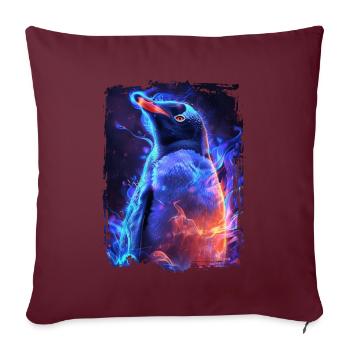Pinguin - Sofakissenbezug 45 x 45 cm - Burgunderrot - Vorne