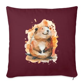 Castor - Housse de coussin décorative 45 x 45 cm - bordeaux - Devant