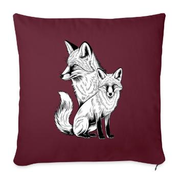 Fuchs - Sofakissenbezug 45 x 45 cm - Burgunderrot - Vorne