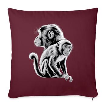 Affe - Sofakissenbezug 45 x 45 cm - Burgunderrot - Vorne