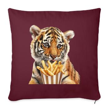 Tigre - Housse de coussin décorative 45 x 45 cm - bordeaux - Devant