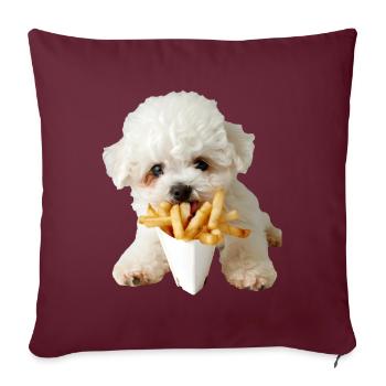 Bichon Frisé - Housse de coussin décorative 45 x 45 cm - bordeaux - Devant