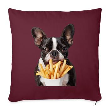 Boston Terrier - Sofakissenbezug 45 x 45 cm - Burgunderrot - Vorne