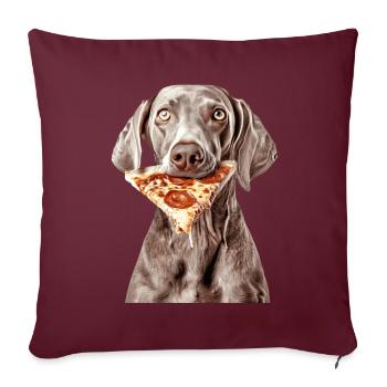 Weimaraner - Sofakissenbezug 45 x 45 cm - Burgunderrot - Vorne
