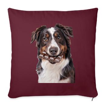 Berger australien - Housse de coussin décorative 45 x 45 cm - bordeaux - Devant