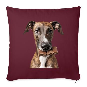 Windhund - Sofakissenbezug 45 x 45 cm - Burgunderrot - Vorne