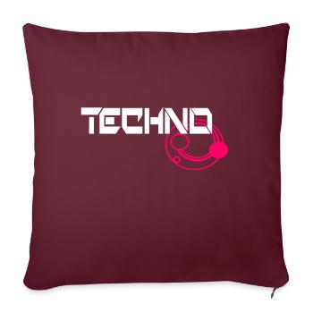 Techno Music Music Patch Design - Housse de coussin décorative 45 x 45 cm - bordeaux - Devant