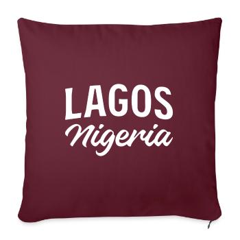 Nigeria Lagos Retro Schriftzug - Sofakissenbezug 45 x 45 cm - Burgunderrot - Vorne