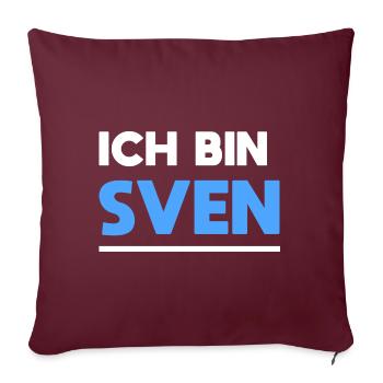 Sven Name Spruch für stolze Svens - Sofakissenbezug 45 x 45 cm - Burgunderrot - Vorne