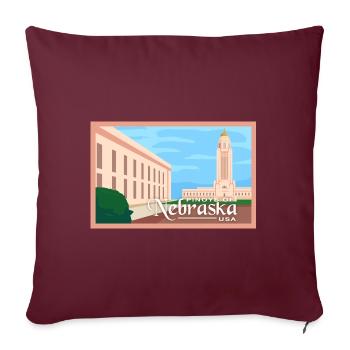 Nebraska Fil-Am Design für stolze Pinoys - Sofakissenbezug 45 x 45 cm - Burgunderrot - Vorne