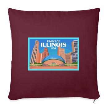 Illinois Fil-Am Design pour les fiers Pinoys - Housse de coussin décorative 45 x 45 cm - bordeaux - Devant