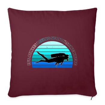 C’est toujours la saison de plongée quelque part - Housse de coussin décorative 45 x 45 cm - bordeaux - Devant