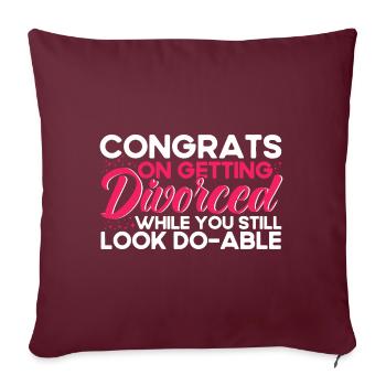 Divorce Divorcé Don divorcé - Housse de coussin décorative 45 x 45 cm - bordeaux - Devant