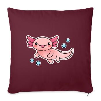 Design sous-marin d’axolotl rose pour les fans d’axolotl - Housse de coussin décorative 45 x 45 cm - bordeaux - Devant