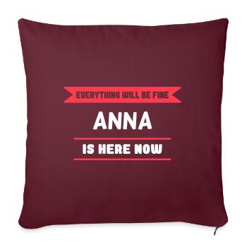 Anna Name Spruch für stolze Annas - Sofakissenbezug 45 x 45 cm - Burgunderrot - Vorne