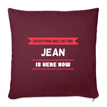 Jean Name Saying für stolze Jeans - Sofakissenbezug 45 x 45 cm - Burgunderrot - Vorne