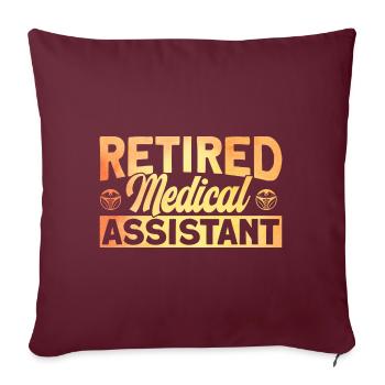 Assistant de l’école de médecine en soins de santé - Housse de coussin décorative 45 x 45 cm - bordeaux - Devant