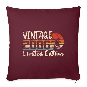 Vintage 2006 Millésime 2006 Cadeau D'anniversaire - Housse de coussin décorative 45 x 45 cm - bordeaux - Devant
