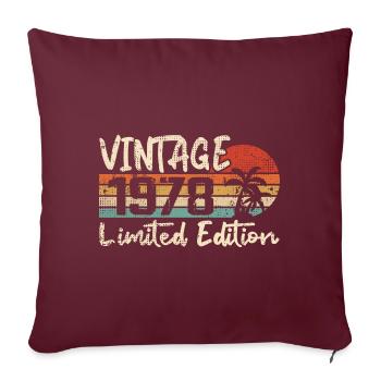 Vintage 1978 Millésime 1978 Cadeau D'anniversaire - Housse de coussin décorative 45 x 45 cm - bordeaux - Devant