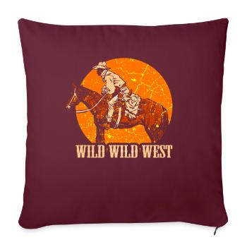 Wilder Westen Cowboy Pferd - Sofakissenbezug 45 x 45 cm - Burgunderrot - Vorne