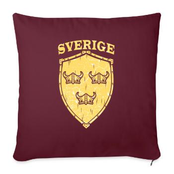 Suède, casque, drapeau, drapeau, drapeau - Housse de coussin décorative 45 x 45 cm - bordeaux - Devant