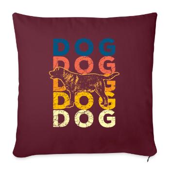 Hund Hunde - Sofakissenbezug 45 x 45 cm - Burgunderrot - Vorne