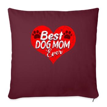 Propriétaire de chien propriétaire de chien - Housse de coussin décorative 45 x 45 cm - bordeaux - Devant