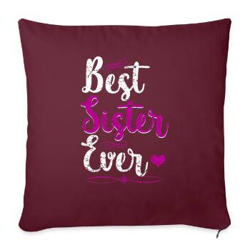 Beste Schwester - Sofakissenbezug 45 x 45 cm - Burgunderrot - Vorne