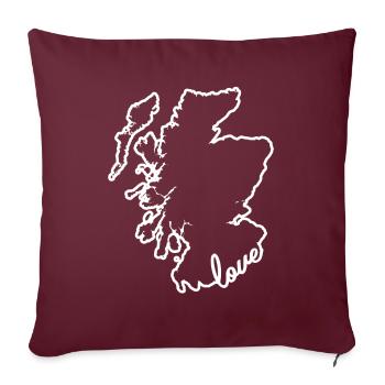 Ecosse Ecosse Amour - Housse de coussin décorative 45 x 45 cm - bordeaux - Devant