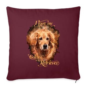 Mein golden retriever des Haustierhundes - Sofakissenbezug 45 x 45 cm - Burgunderrot - Vorne