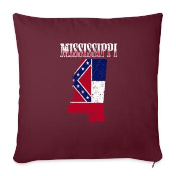Mississippi ÉTATS-UNIS - Housse de coussin décorative 45 x 45 cm - bordeaux - Devant