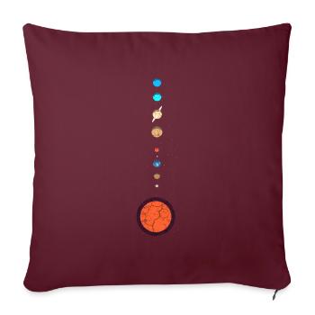 Planètes du système solaire - Housse de coussin décorative 45 x 45 cm - bordeaux - Devant